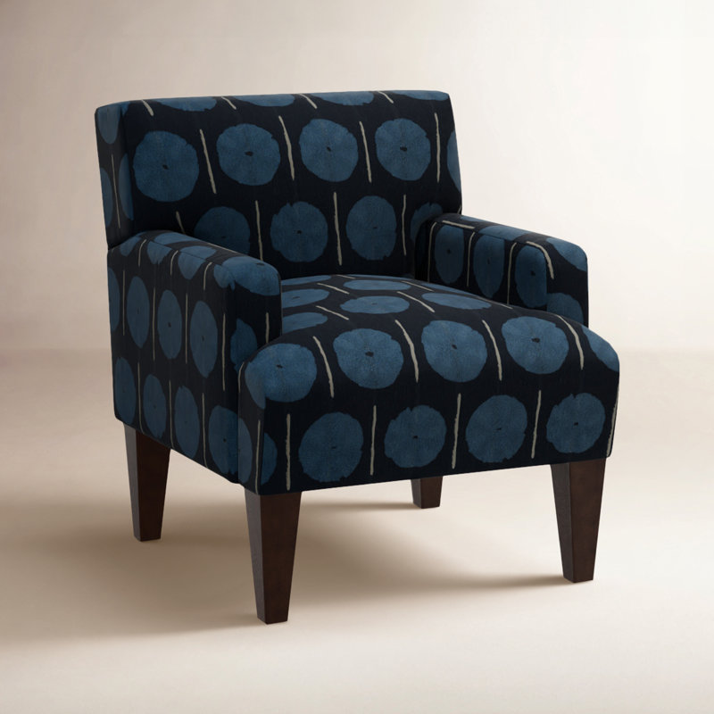 Eldin Upholstered Armchair, Dark Walnut, Midnight