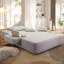 Luxueuse chaise longue en velours côtelé moelleux avec 3 coussins, canapé-lit convertible avec poche de rangement, conception sans cadre et mousse de compression pour les petits espaces, salon, appartement, gris clair-125536673