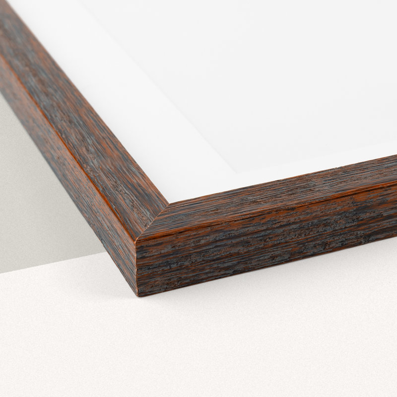 Modern Wooden Frame with White Mat, Brown