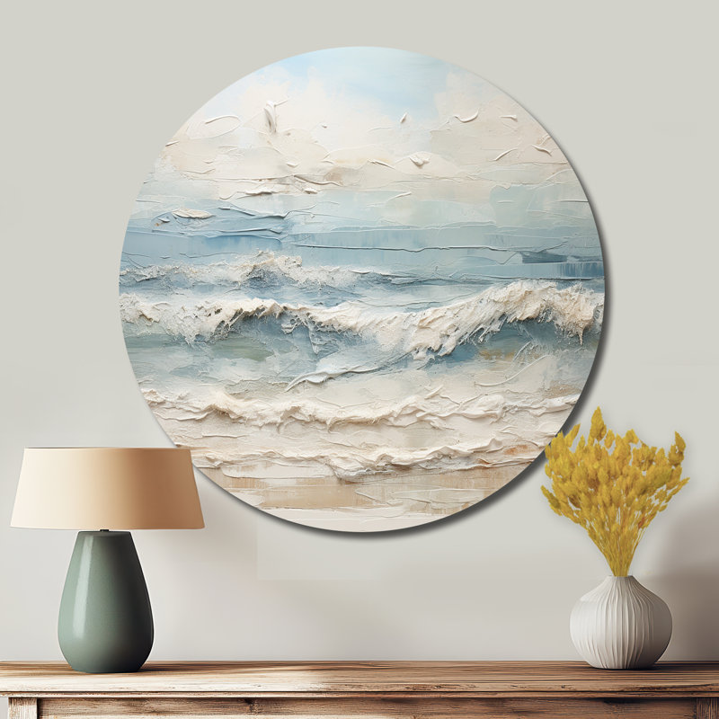 Robitaille - art rond en métal bord de mer, H 36 po x l 36 po