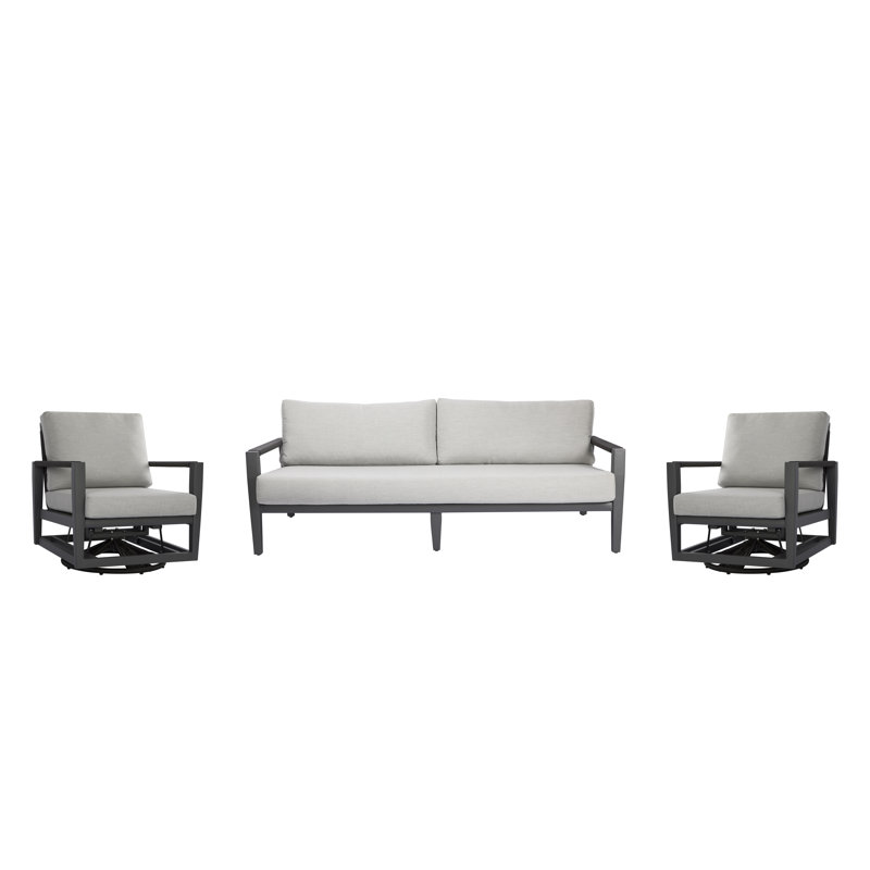 Ensemble de chaises pivotantes pour 5 personnes avec coussins Sunbrella Laguna