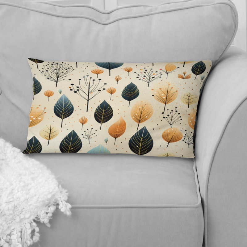 Modern Leaf Patterns II - Plants Printed Throw Pillow