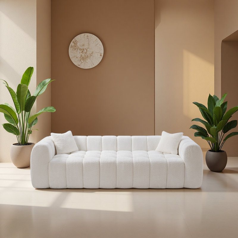 Canapé Marshmallow Cloud Compressed, White Boucle