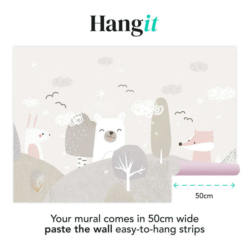 Superfresco Easy Scandi Animals Print To Order Mural, Grey
