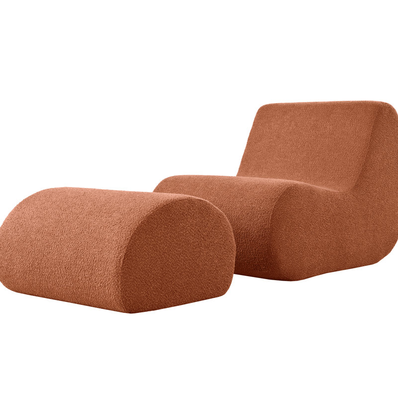Fauteuil d'appoint confortable avec - courbe ergonomique pour rehausser la posture, rembourrage en mousse haute - configuration orange: l 29 po x 43,88 po; 27 po; support élégant sans assemblage: l 29 po x P 43,88 po