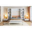 Full Size Murphy Bed With Desk And Bookshelf, White