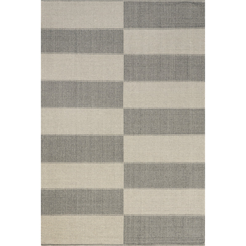Gray and Beige Handmade Cotton Tufted Rectangular Area Rug