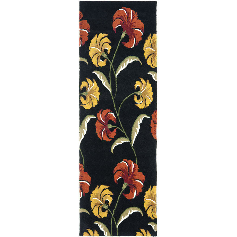 Avayah Soho Hand Tufted Wool And Viscose Floral Rug, Runner 2'6" x 8'