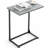 C-Shaped Side Table, C-Table For Sofa, End Table With Metal Frame, Large Surface Couch Table For Living Room, Bedroom, And Home Office, Rustic Design-2097990599