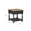Table de bout Ginie, 1 tiroir, bois d'hévéa massif brun noir, 24 po