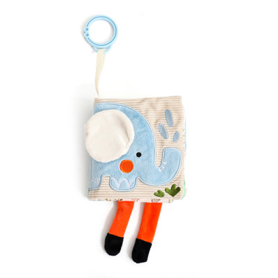 Soft Elephant Sensory Baby Book with Mirror and Teether