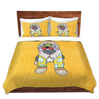 Ensemble de housse de couette indigo en microfibre marley ungaro labradoodle dog 