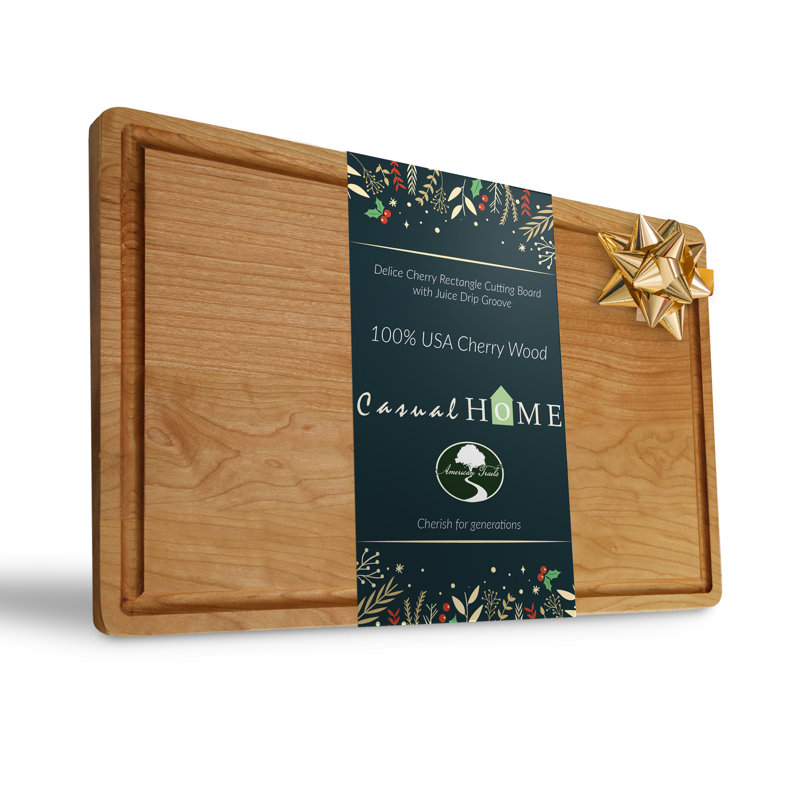 Cherry Rectangular Cutting Board with Juice Groove