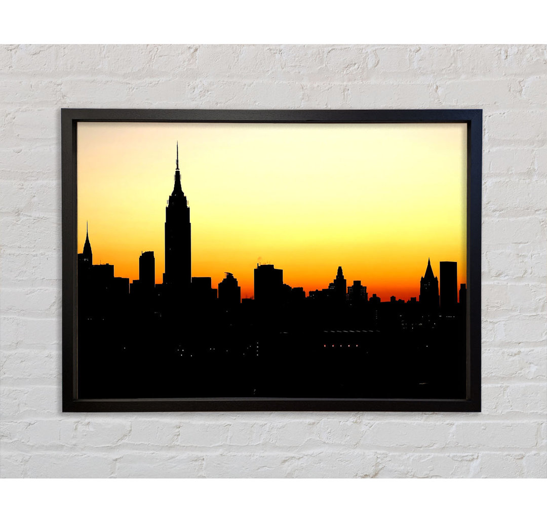 Empire State Building NYC bei Sonnenuntergang - Einzelner Bilderrahmen Kunstdrucke auf Leinwand