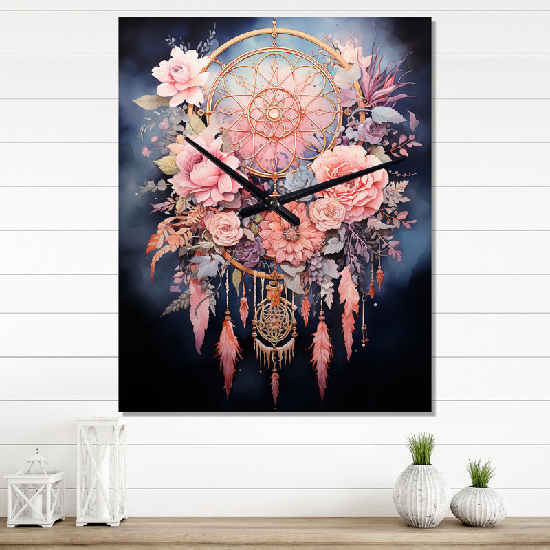 Horloge murale rose Dreamccher Dusks Embrace, H 28 po x l 12 po x P 1 po