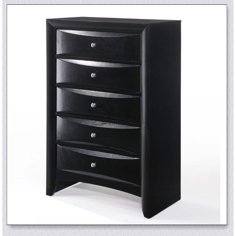 Commode à 5 tiroirs en chêne gris Ireland avec construction durable et rangement spacieux pour les chambres modernes et traditionnelles