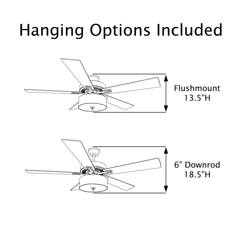 52" Domenic 5 - Blade Ceiling Fan with Draped Brown Wooden Bead Shade