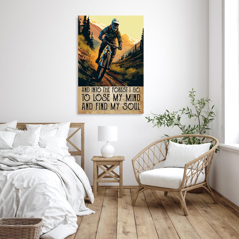 " Mountain Biking And Into The Forest ", H 36 po x l 24 po x P 1,25 po