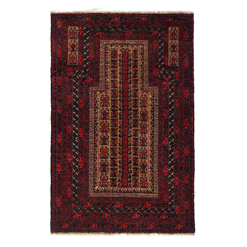 Tapis afghan Baluch 3 pi x 4 pi 7 po