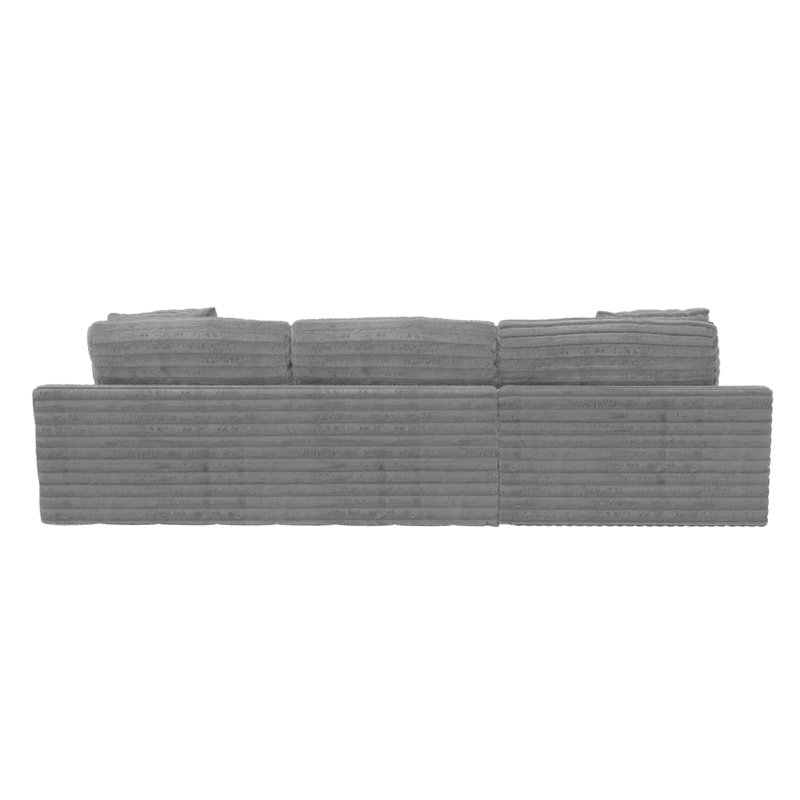 Ocossio Fabric Sectional, Gray Polyester, Right Hand Facing