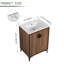 Meuble-lavabo autoportant 24 po avec comptoir blanc et 2 portes d'armoire à fermeture en douceur