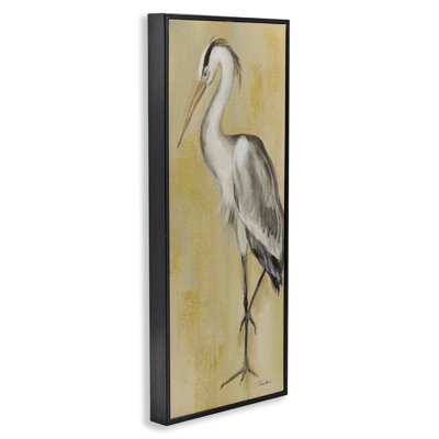 Héron giclée sur bois, art par Silvia Vassileva
