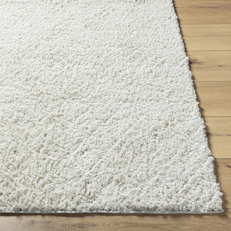 Rectangle Dishan Argyle Machine Woven Polyester Area Rug in Off-White, Rectangle 5'3" x 7'