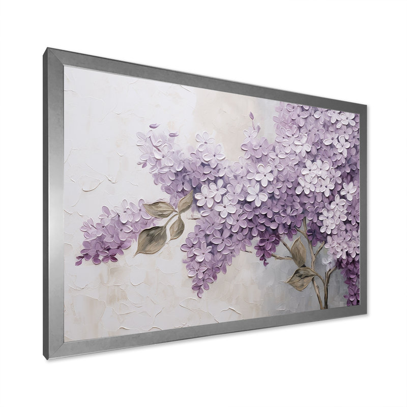 Magnifique paysage de rêve lilas - décoration murale lilas, Cadre photo unique, H 24 po x l 32 po, Argent argent