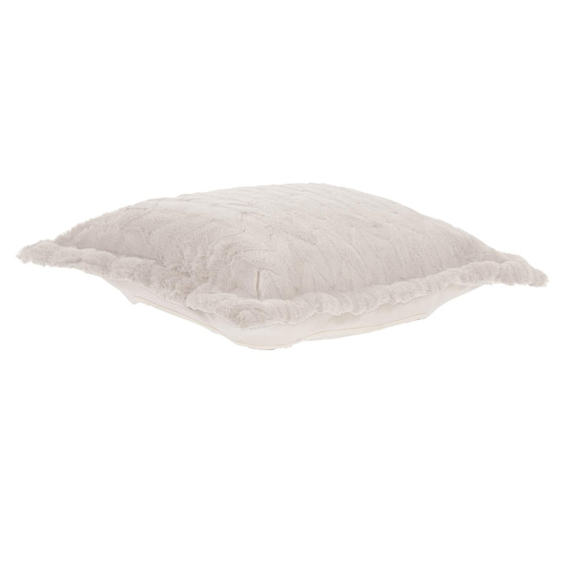 Puff Ottoman Cushion Angora Stone -Cushion and Cover Only, Natural 