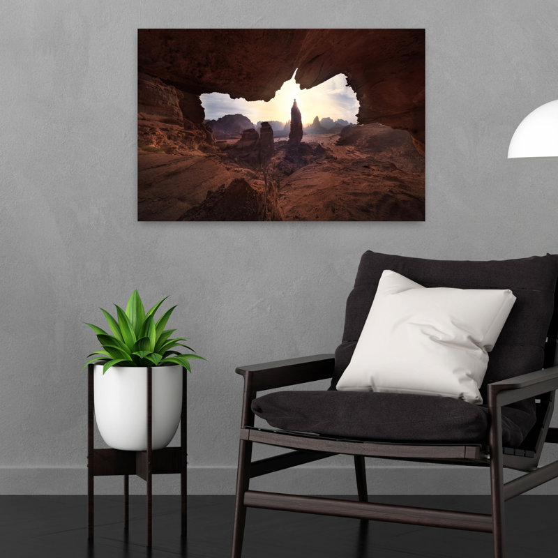 «Sunlit Desert Arch Dramatic Serene Tranquil Landscape Nature», reproduction d'art murale, H 16 po x l 24 po