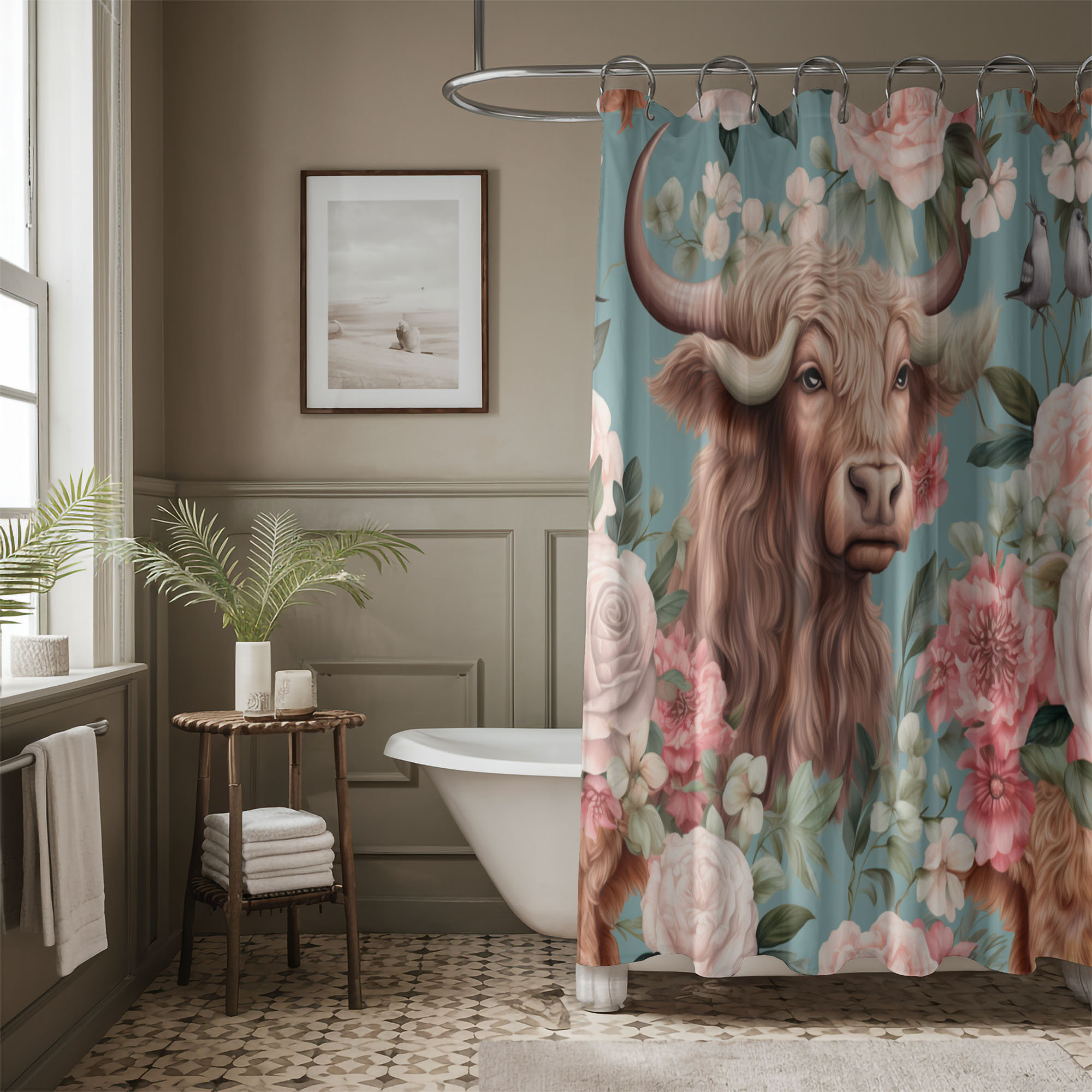 Bay Isle Home™ Classic Cow - Premium Shower Curtain | Wayfair