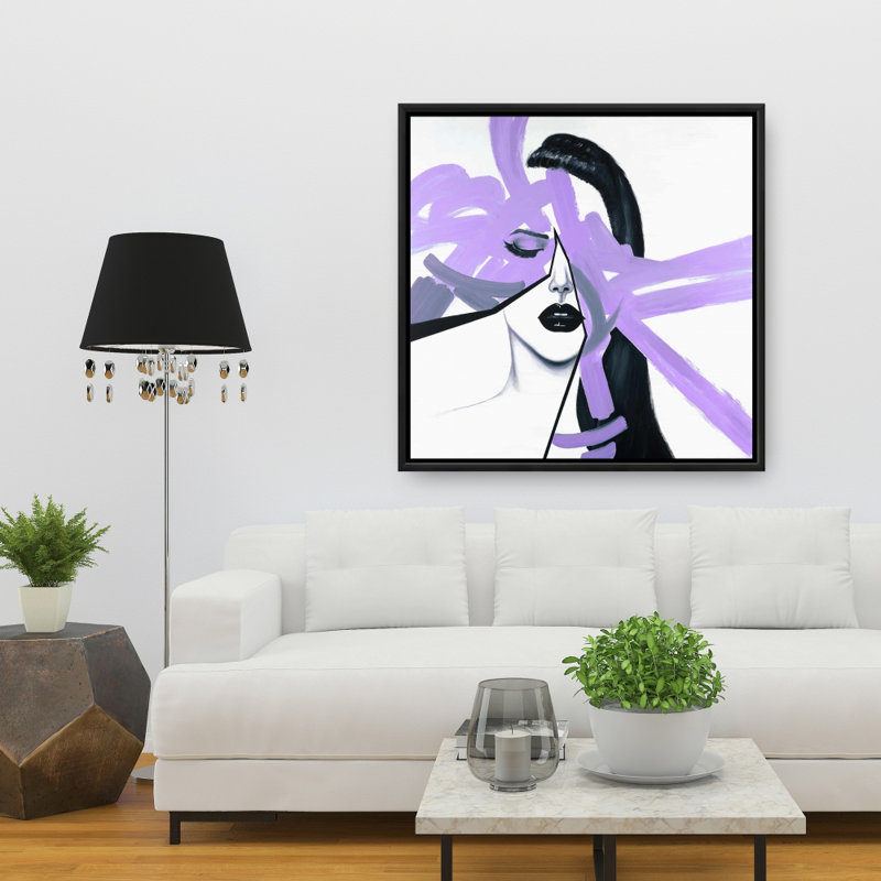 «Abstract Purple Woman Portrait» sur toile, 36"H x 36"W