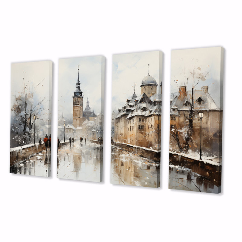 Timote - impression sur toile de paysages urbains - 4 panneaux