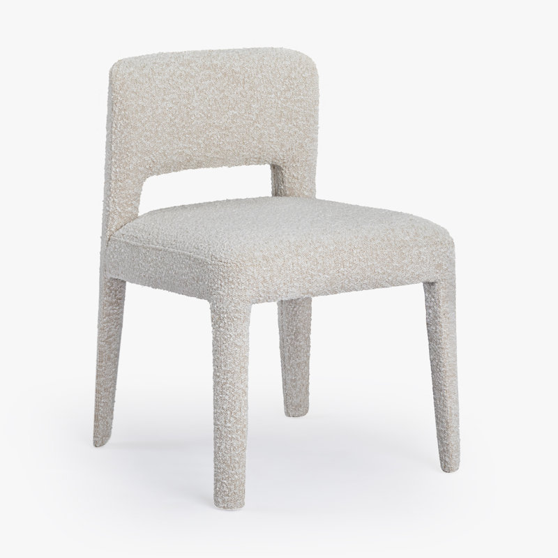 Chaise rembourrée Darrin, Bouclé blanc