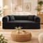 Canapé-lit convertible de 200 cm (78,8 po) avec compression, sectionnel modulaire sans armature, dossier et accoudoirs rembourrés, canapé-lit confortable en tissu velours côtelé pour salon ou chambre, noir.