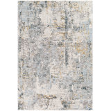 Barkley Abstract Teal/Yellow Area Rug