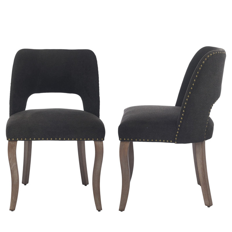 Chaston Upholstered Back Side Dining Chair, Black