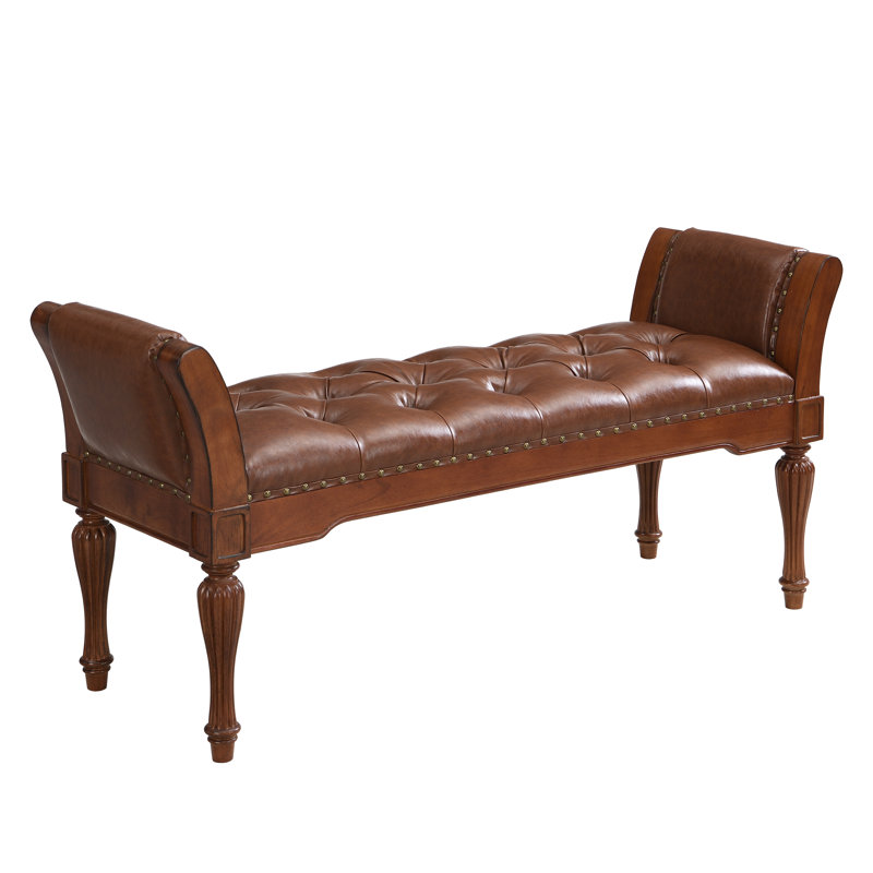 Banc de repose-pieds Westcliffe Mid-Century, Brun-roux