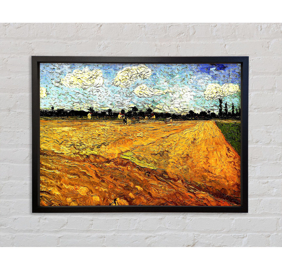 Gepflügtes Feld von Vincent Van Gogh - Einzelner Bilderrahmen Kunstdrucke auf Leinwand