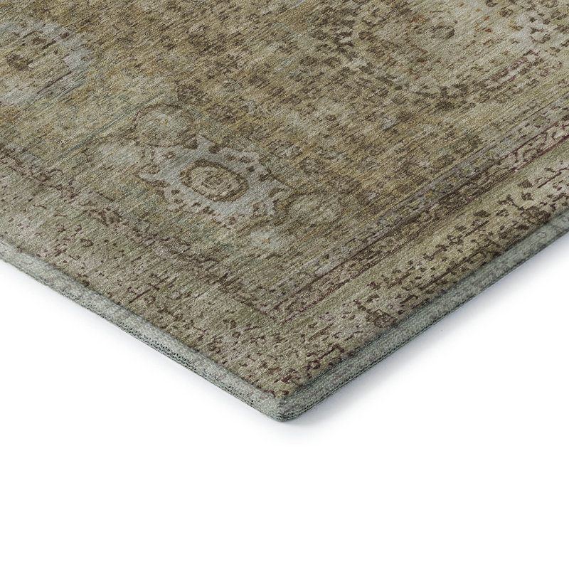 Premium Machine Washable Lubbers AMF1740 Border Rug, Rectangle 10' x 14'