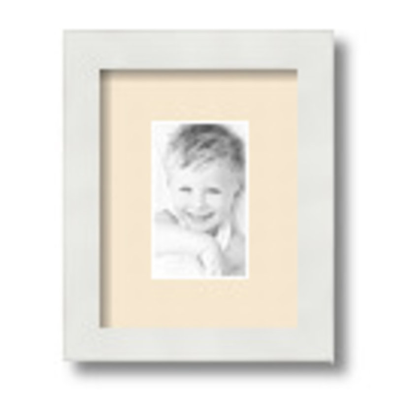 Matte Picture Frame with Mat, Alabaster