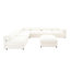 6 modulaires avec compartiments de rangement, chenille blanche, salon modulaire moderne à assise ergonomique,-1137602604