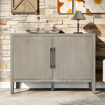 47.25-Inch Storage Cabinet with Metal Handles,Pine Veneer and 2 Doors
