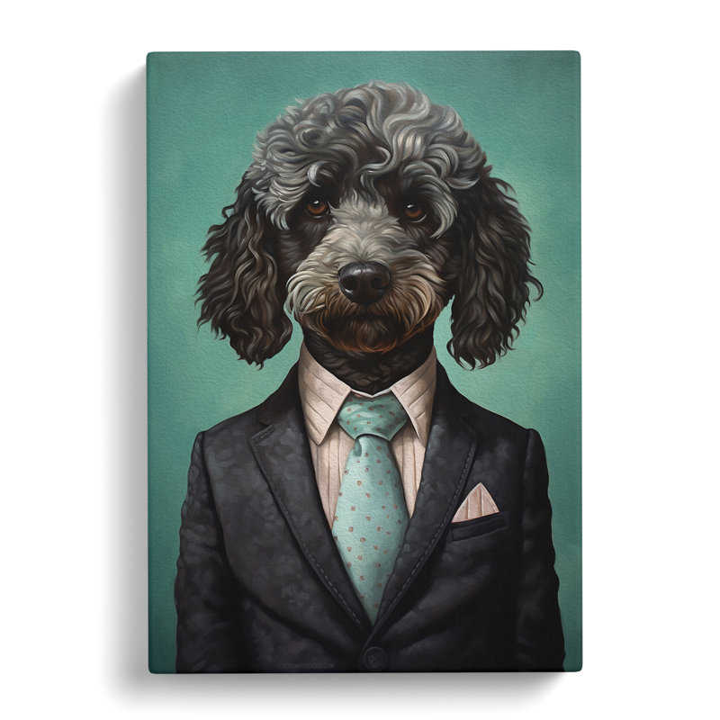 Poodle in a Suit Painting No.4 - Wrapped Canvas, 60cm H x 40cm W x 3cm D