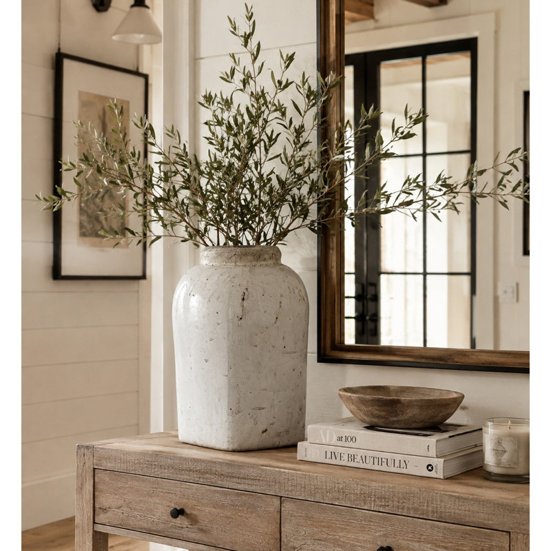 Stoneware Table Vase, 11" H x 7.5" W x 7.5" D