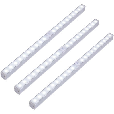 Barre lumineuse sous-armoire 3 piles avec capteur de mouvement 3 pièces 12 po