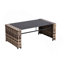 Ensemble de conversation de patio en osier 4 pièces 4 pièces avec coussins et table en verre pour jardin-130482826
