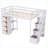 Solid Wood Soft White Twin Platform Loft Bed, Space-Saving Functional Design for Small Bedrooms With Integrated Storage