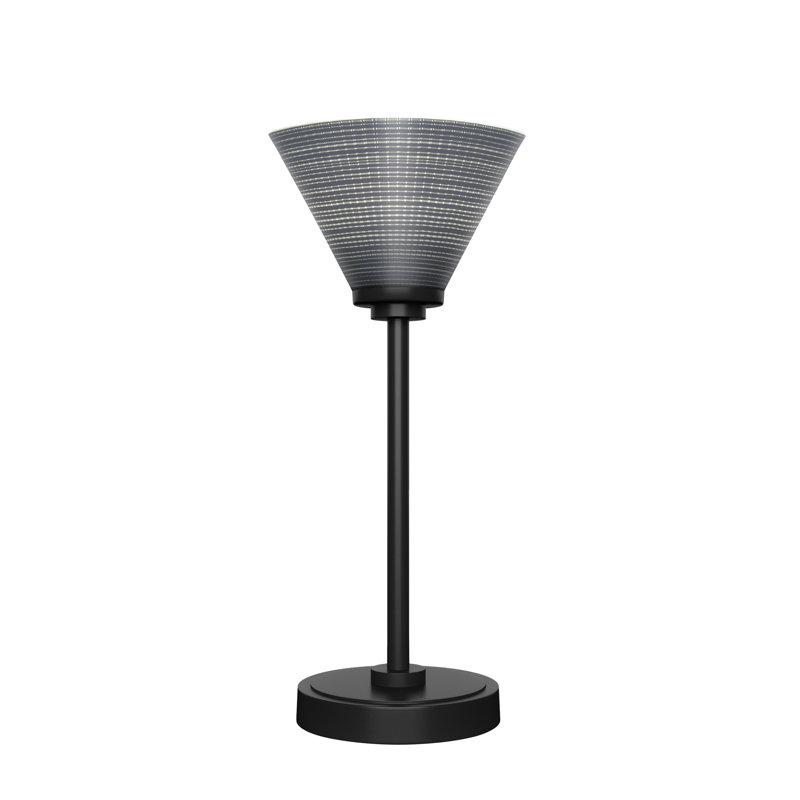 Lampe d'appoint Aneka montrée avec verre matriciel de 7 po, Gris, Granit foncé