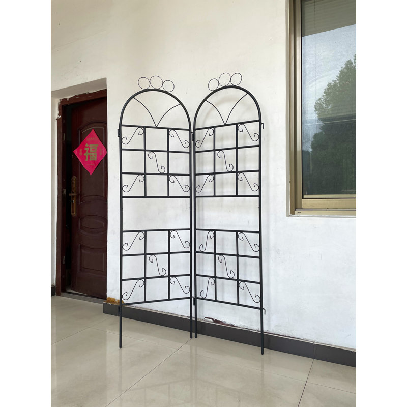 1Set (2Pcs) Treillis de jardin en métal pour plantes grimpantes, Noir